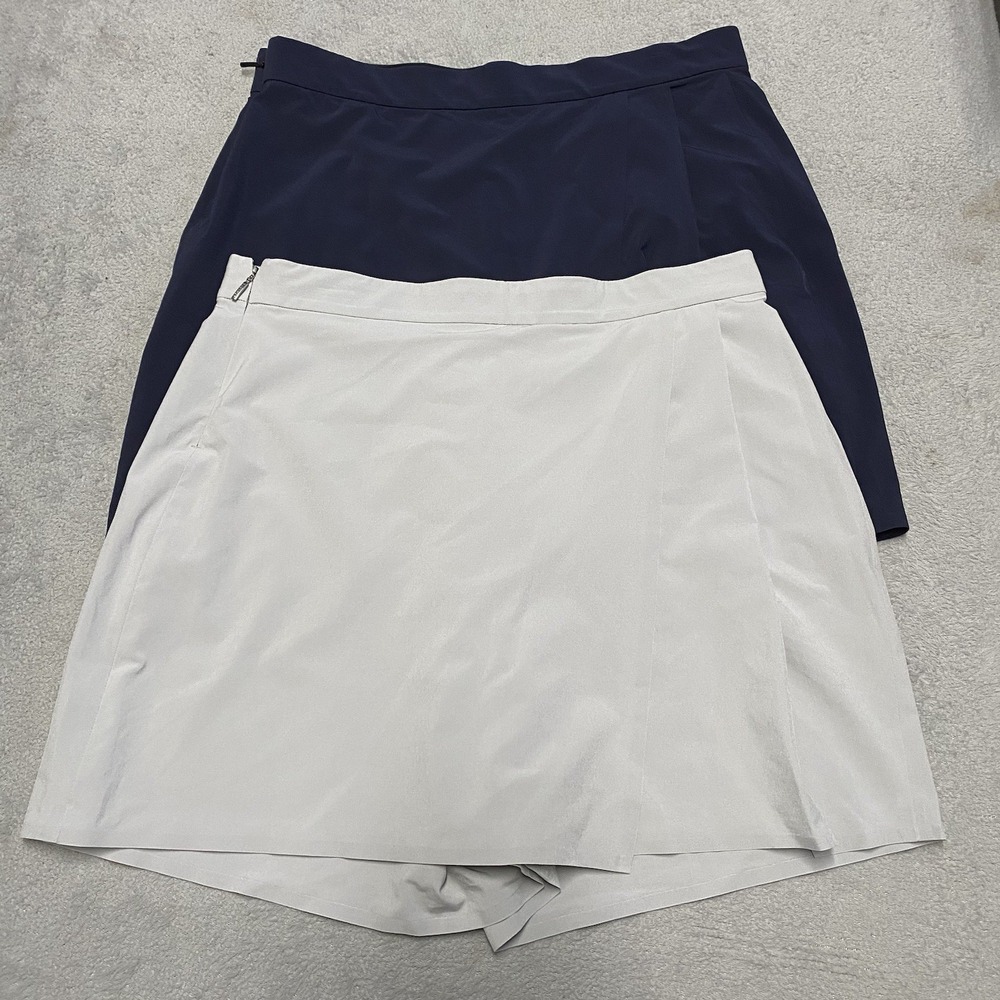 Athleta Faux Wrap Skort Shorts Size 10 Bundle Lot‎ Of 2 Blue Gray Active Tennis